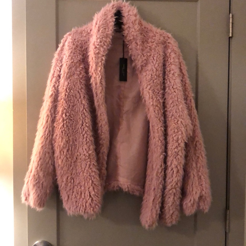 Fuzzy Pink Shaggy Coat